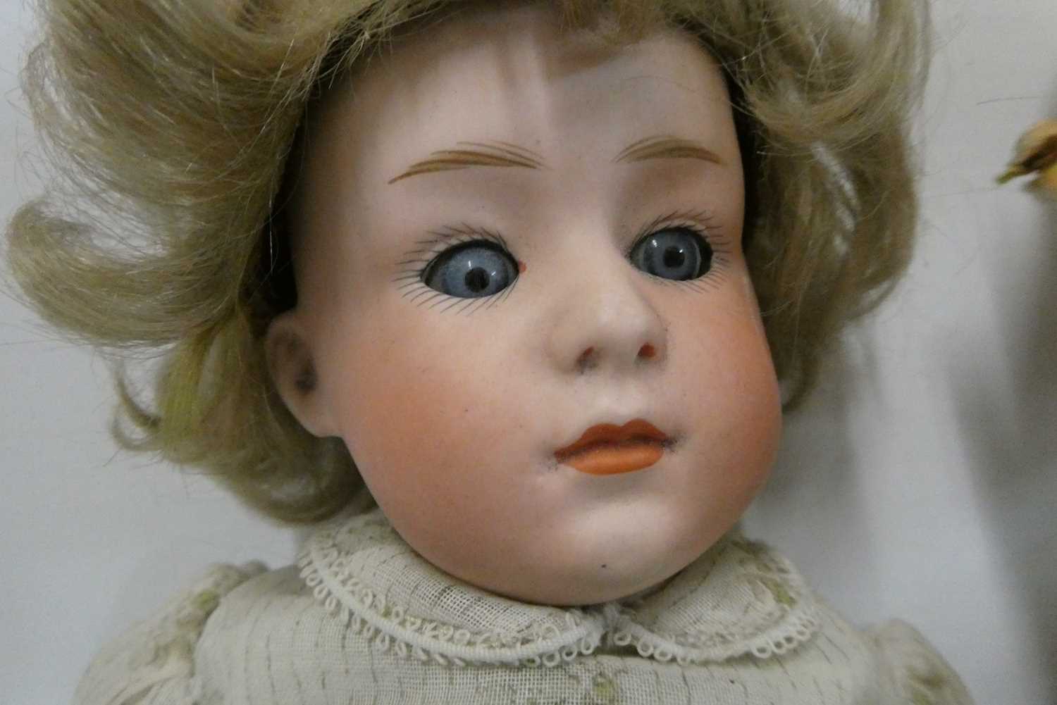 Two Heubach socket head dolls, one 11 1/2" 6970 doll with sleeping eyes, closed mouth and fixed - Image 2 of 5