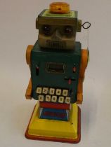 Ichida Answer Game Calculating Robot, mechanism appears to operate when battery is inserted,