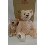 Two Steiff bears, comprising a boxed 38cm growling Queen Mother rose with certificate and a 25cm