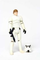 A Star Wars Luke Skywalker Stormtrooper disguise, with helmet and gun, good