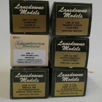 Six Lansdowne models on 1/43rd scale including Sunbeam Austin and Bristol models, all items boxed,