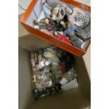 A quantity of dolls house dolls and accessories etc, including 9 dolls, a monkey, travelling