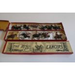 Britains The 16/5th Lancers, early box, good, Lifeguards, box AF, and Timpo Knight, good (proceeds