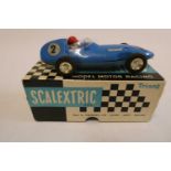 Early Scalextric model motor racing Vanwall Race car finished in blue, boxed, good+