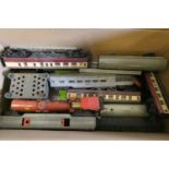 Playworn Trains by Triang and Hornby including rolling stock trackside accessories, two Dapol