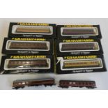 Eight N gauge passenger coaches by Graham Farish and others, most items boxed, good to excellent