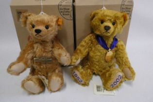 Two boxed Steiff bears, comprising a 29cm Golden Jubilee bear and a 29cm growling 100 years of