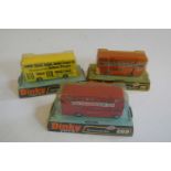 Dinky 289 Route Master bus in display packaging, 295 Atlantean Bus and display packing and 291