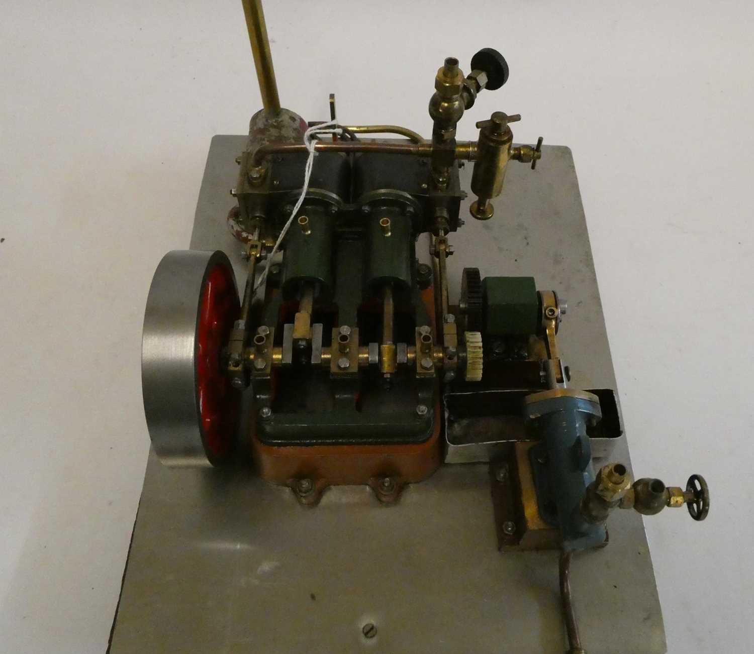 Stuart Turner H10 non-reversing twin cylinder horizontal steam engine fitted with displacement