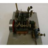 Stuart Turner H10 non-reversing twin cylinder horizontal steam engine fitted with displacement