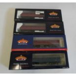 Bachmann BR Suburban coaches, three finished in red and one in blue, all items boxed, excellent