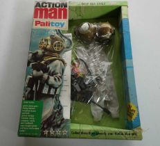 Action Man Deep Sea Diver outfit in unopened display packaging, packaging showing signs of storage