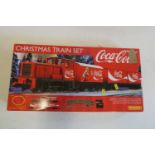 Hornby Christmas Coca Cola Train set with two additional wagons, boxed, mint