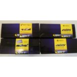 Four Scalextric cars comprising two MG Lolas, Toyota TF102 and Lister Storm, all items boxed,