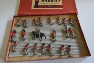 Britains the Seaforth Highlanders Set No.2062 charging with mounted officer, no pipers present in
