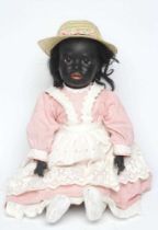 A rare Simon & Halbig bisque socket head girl doll, with brown glass sleeping eyes, open mouth,