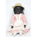 A rare Simon & Halbig bisque socket head girl doll, with brown glass sleeping eyes, open mouth,