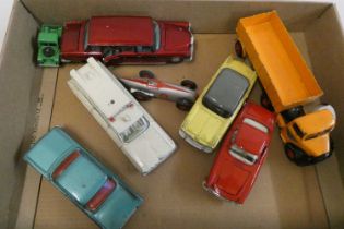 Unboxed Dinky vehicles including Bedford Lorry, Mercedes S600, Volvo 1800S and Hornby Dublo Land