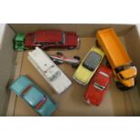 Unboxed Dinky vehicles including Bedford Lorry, Mercedes S600, Volvo 1800S and Hornby Dublo Land