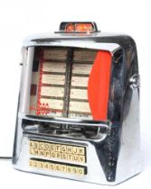 Seeburg Wall-O-Matic 200, with chromed metal case, light up display, plastic selector buttons and