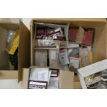 A collection of dolls house furniture and accessories, including boxed Phoenix metal mangle and a