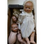 Three Armand Marseille dolls, comprising an 18" and 22" AM 351 and a 12 1/2" AM 341 Condition