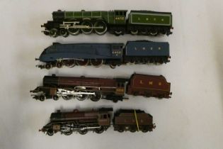 Hornby LNER Flying Scotsman, LNER Mallard, LMS Princess Elizabeth and LMS Crab, all items unboxed,