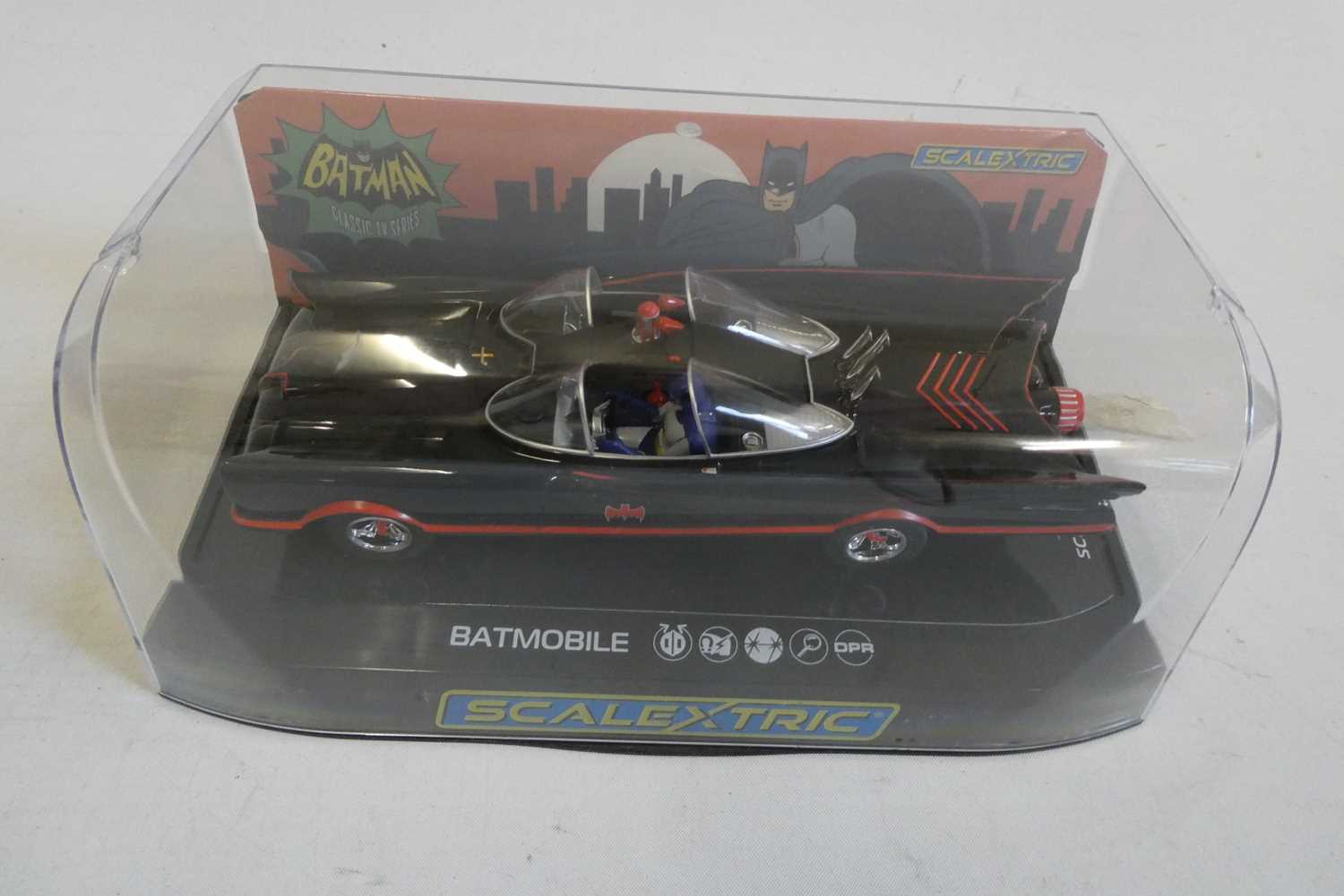 Scalextric Batmobile in display box, mint