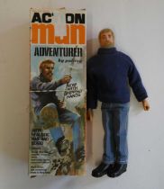 Boxed early Action Man Adventure, new outfit, tan hair and beard, box fair/good, figure good to
