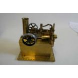 Brass twin cylinder over type steam engine, made using some Mamod parts, fitted with reversing