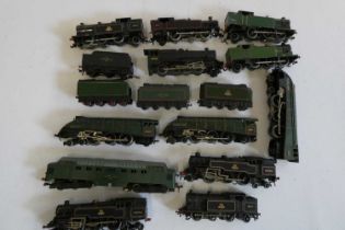 Twelve unboxed locomotives by Hornby Dublo comprising three A4 class locomotives, four N2 Tank
