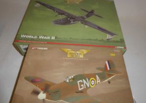 Corgi Aviation Achieve 1:32 scale Hawker Hurricane MK1a and 1:72 RAF Cataline MKII-A, both items