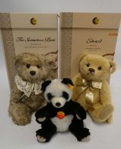 Two boxed Steiff bears, comprising a 27cm Seamstress Bear and a 26cm Edward, both with certificates,