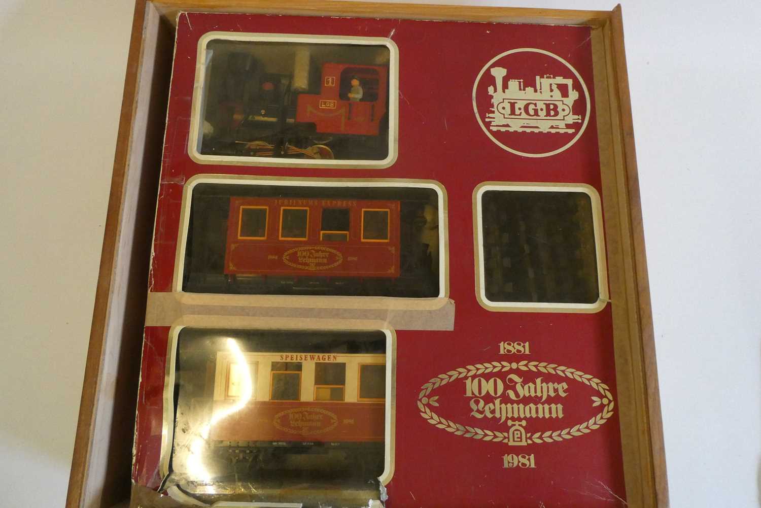 LGB 1881 Train Set with 0-4-0 tank and two coaches, boxed, good