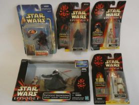 Five boxed Star Wars Hasbro toys, Episode I, Comprising Tatooine Showdown, Anakin Skywalker (Naboo