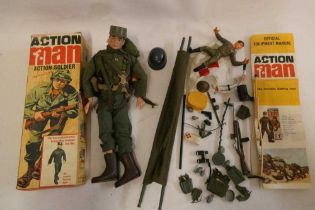 Action Man Action soldier, boxed, accessories and equipment manual, good playworn condition, box AF