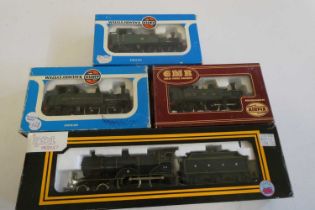 Three Class GWR 14xx tank locomotives, two have been overpainted, fair and Dapol SDJR 2P finished in