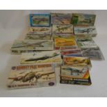 Seventeen plastic aircraft kits by Airfix and other makers, all items in good boxes, checked for