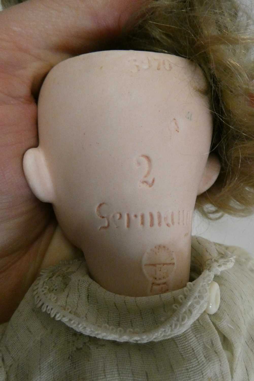 Two Heubach socket head dolls, one 11 1/2" 6970 doll with sleeping eyes, closed mouth and fixed - Image 3 of 5