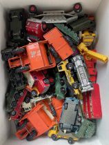 Playworn small scale diecast cars from Matchbox and others, most items poor to fair
