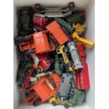 Playworn small scale diecast cars from Matchbox and others, most items poor to fair