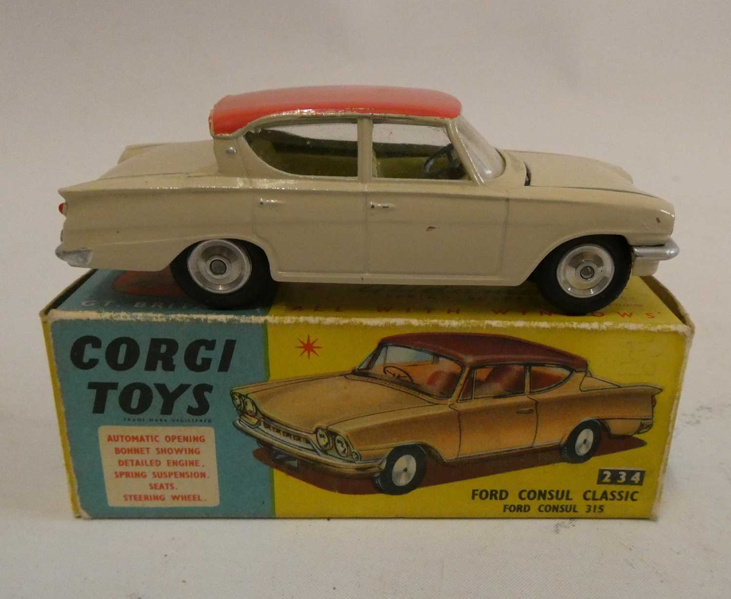 Corgi 234 Ford Consul Classic, box good, model good