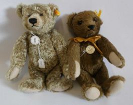 Two Steiff teddy bears, comprising a long haired Classic and a 1909 Classic growling bear, both