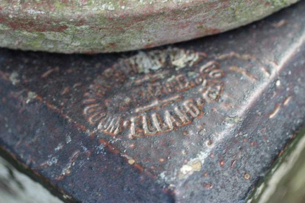 A TERRACOTTA URN of half fluted campana form on moulded circular base, raised on associated salt - Image 4 of 4