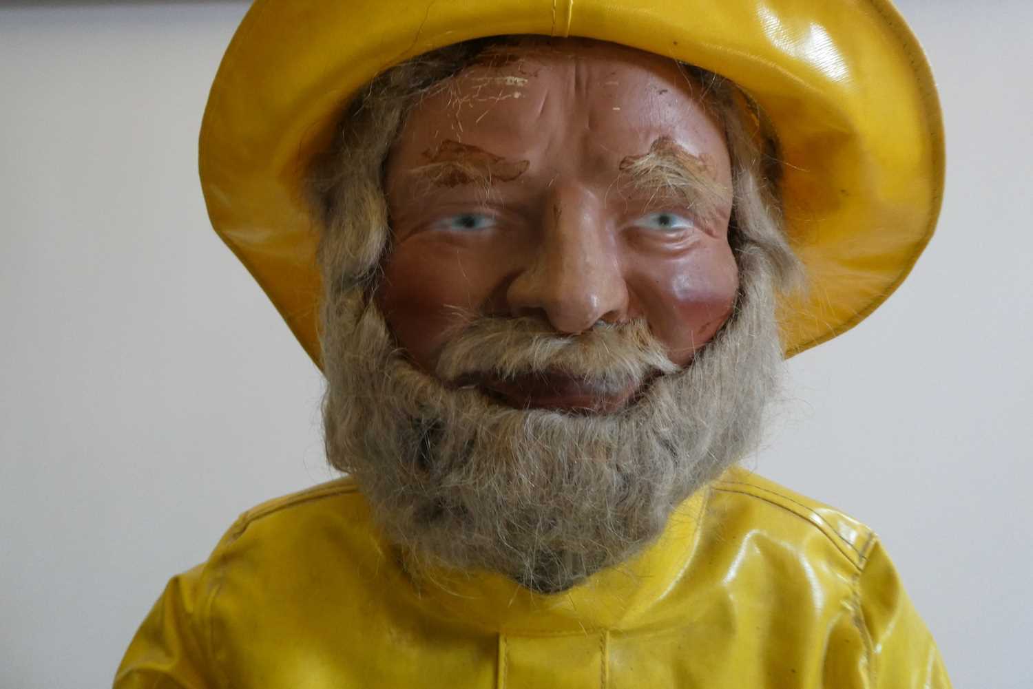 A J. H. Animations automaton of a fisherman with composite hands and face, beard, yellow hat and - Image 2 of 4