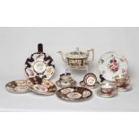 A COLLECTION OF REGENCY PORCELAIN including a Spode gadrooned teacup, two coffee cups and two