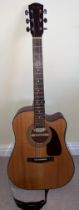 A Fender DG-14SCE Natural 6 String electro-acoustic guitar, S/N: CD05112314.