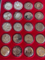 A collection of Silver proof 5 pound coins of various dates to include Diana, Fiftieth Birthday of