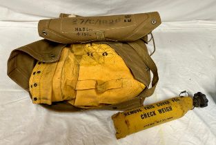 A World War Two Pilots Emergency Dinghy complete with CO2 Bottle and paddles, original issue bag