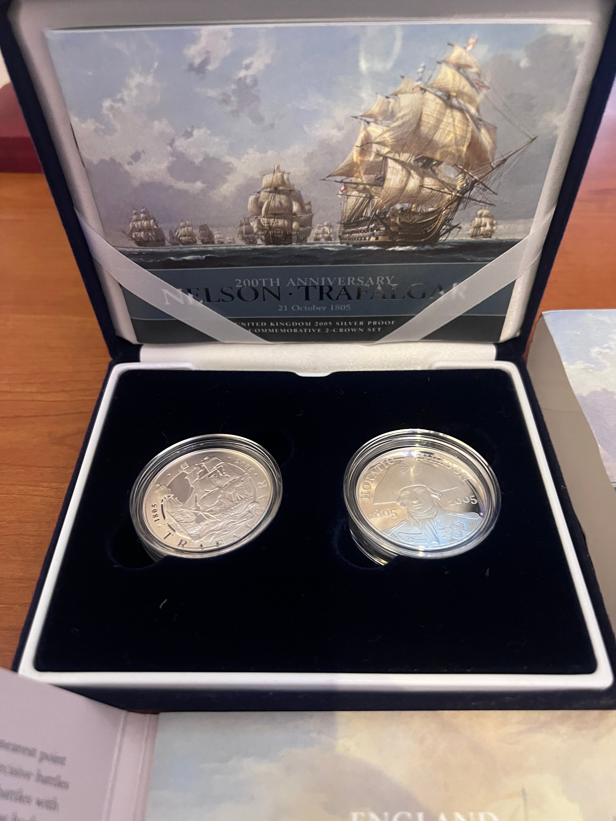 A cased silver proof 200th Anniversary Nelson - Trafalgar 2 crown commemorative set with certificate - Image 3 of 3
